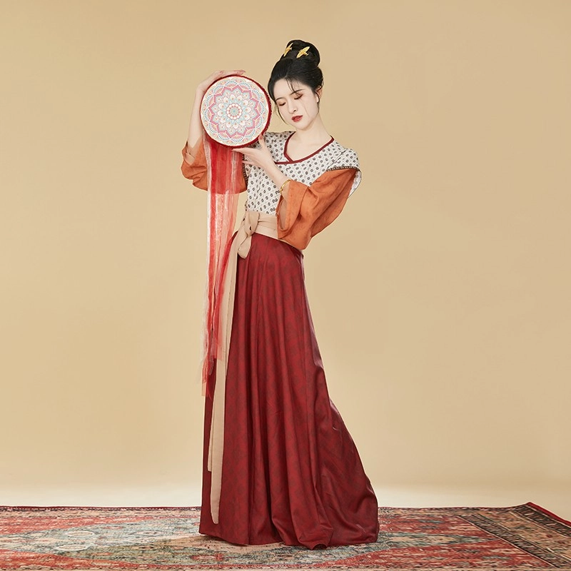 织造司 一骑红尘 唐制褙子复原款圆领汉服 女款