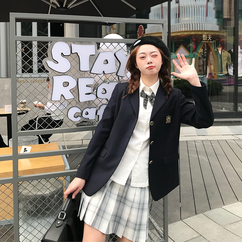 东鲸岁时记 格纹百褶高腰半身裙 女款