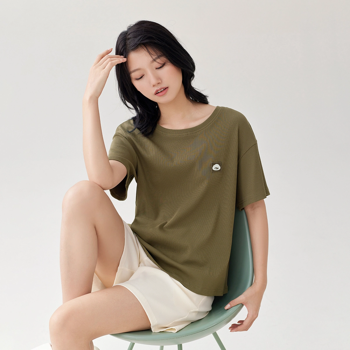 安之伴 夏季抑菌睡衣舒适透气可外穿宽松版家居服套装 女款