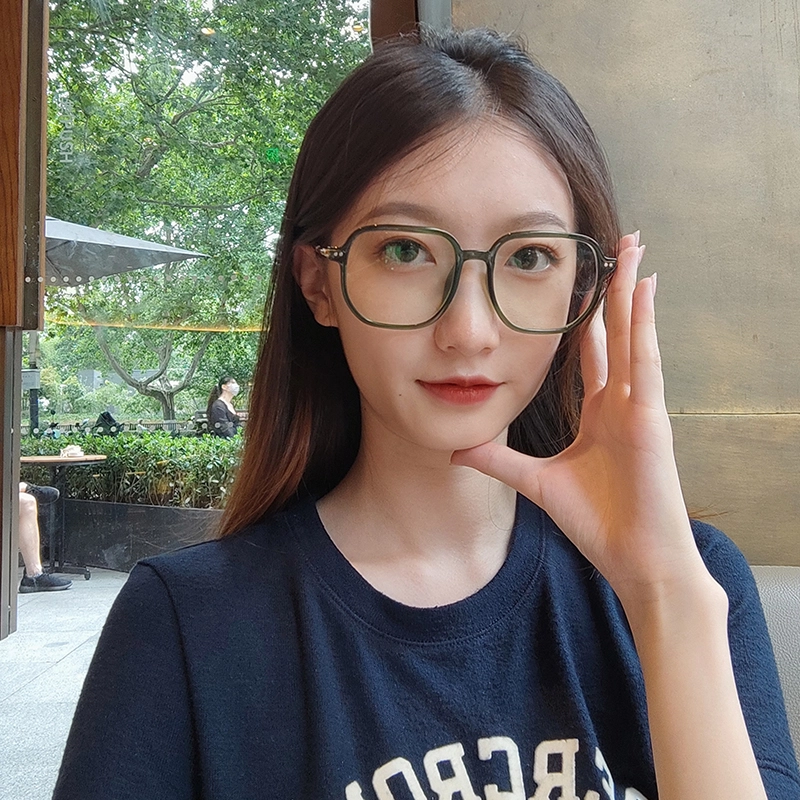 【联系客服可配度数】 佐川 智能感光变色防蓝光防紫外线时尚大框显脸小平光 方形 功能性眼镜 男女同款情侣款 礼盒装