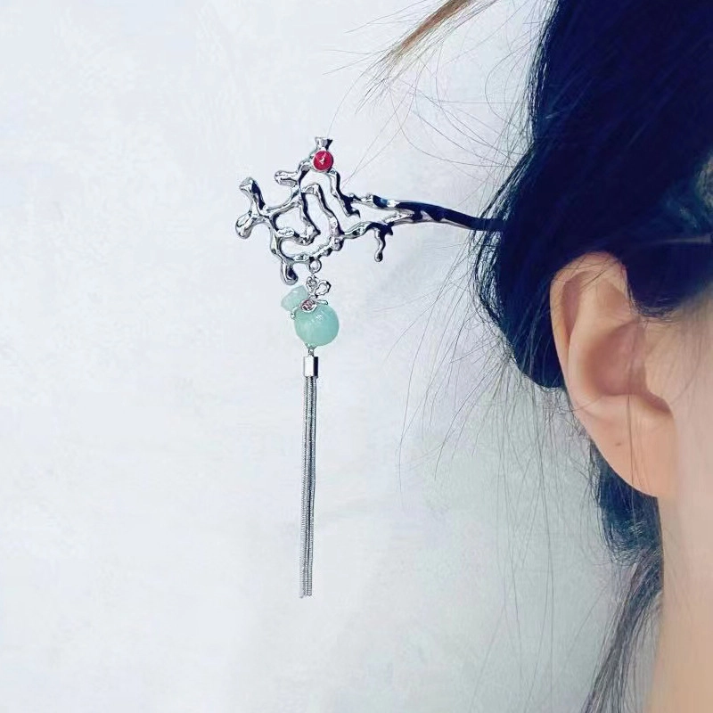 玄唐 葫芦发簪古风簪子金属吉祥如意流苏旗袍汉服发簪头饰闺蜜女款