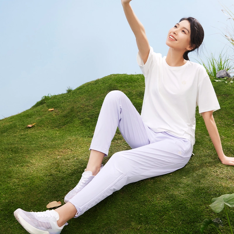 匹克 紫薯 防晒科技 冰丝束脚透气防晒运动裤 女款 净紫色