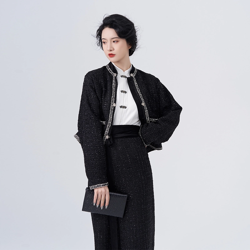 织造司 叛逆千金 小香风立领外套中式衬衫宋制长旋裙原创汉元素汉服贵气日常 女款