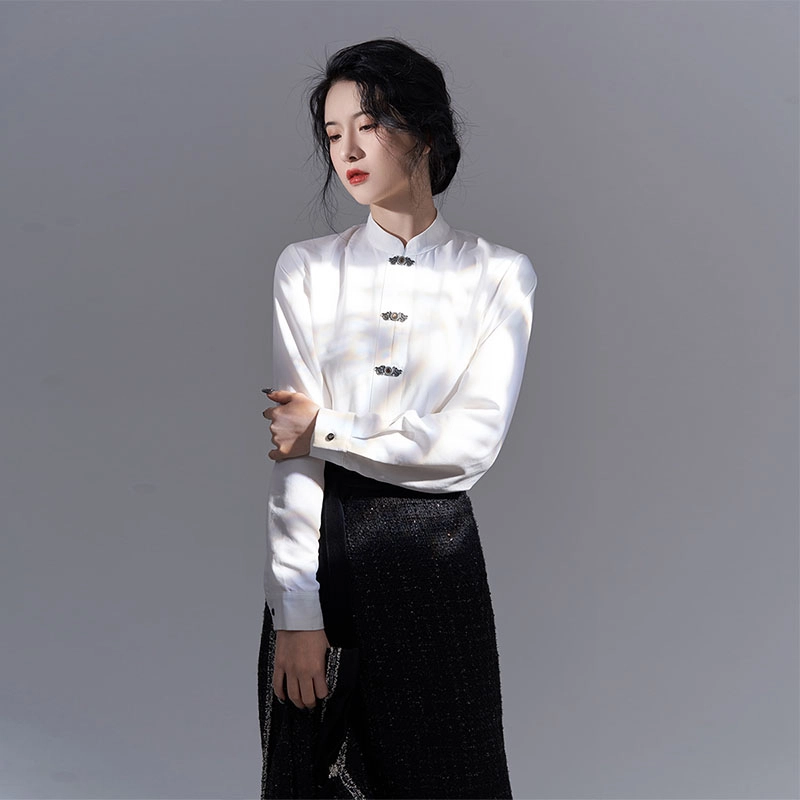 织造司 叛逆千金 小香风立领外套中式衬衫宋制长旋裙原创汉元素汉服贵气日常 女款
