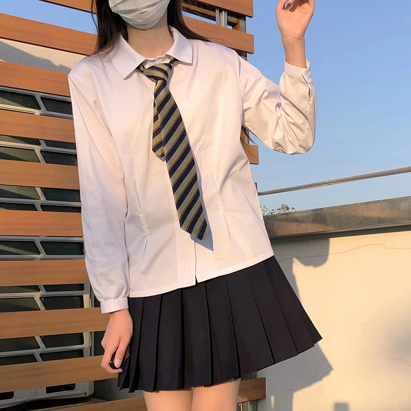东鲸岁时记 纯色翻领单排扣长袖 紫川附中衬衫 女款