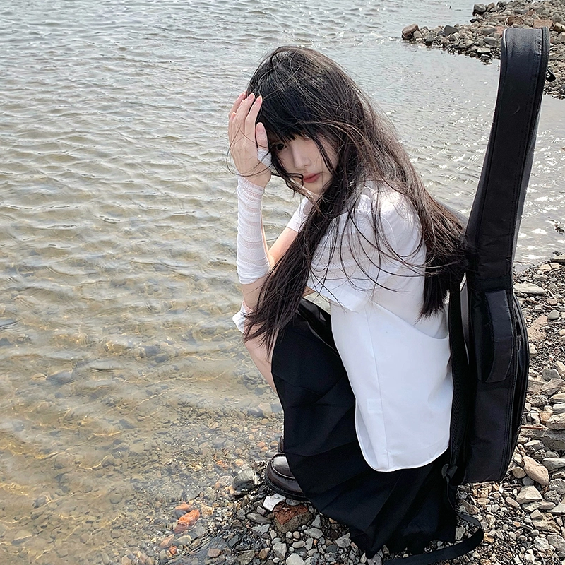 东鲸岁时记 纯色制服短袖衬衫 女款 白色