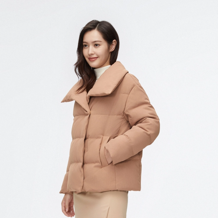 波司登 纯色翻领拉链羽绒服外套 女款 