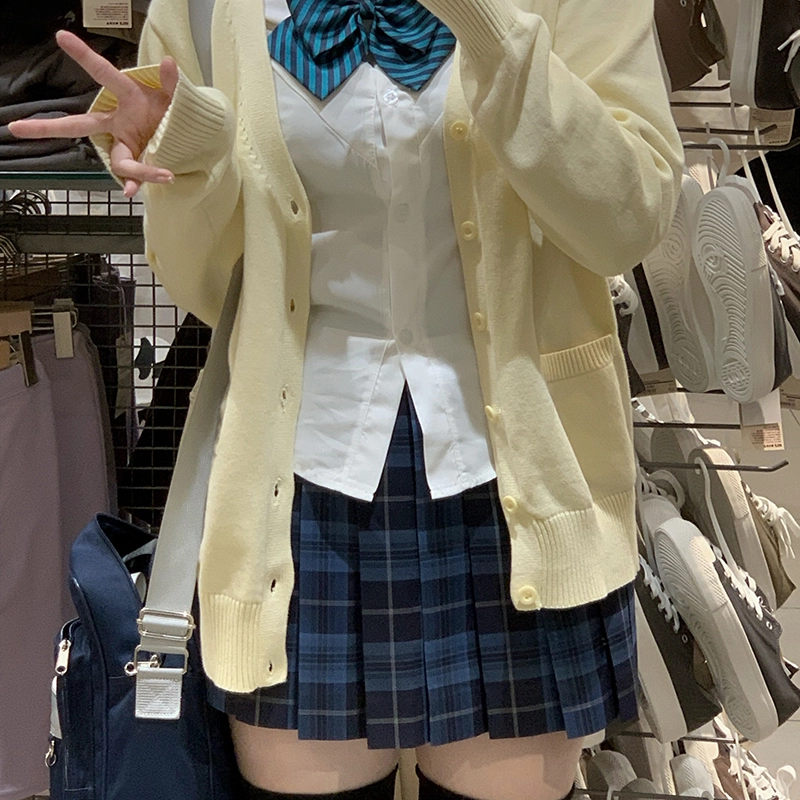 东鲸岁时记 日系复古制服格纹短款百搭学生百褶鲸落半身裙