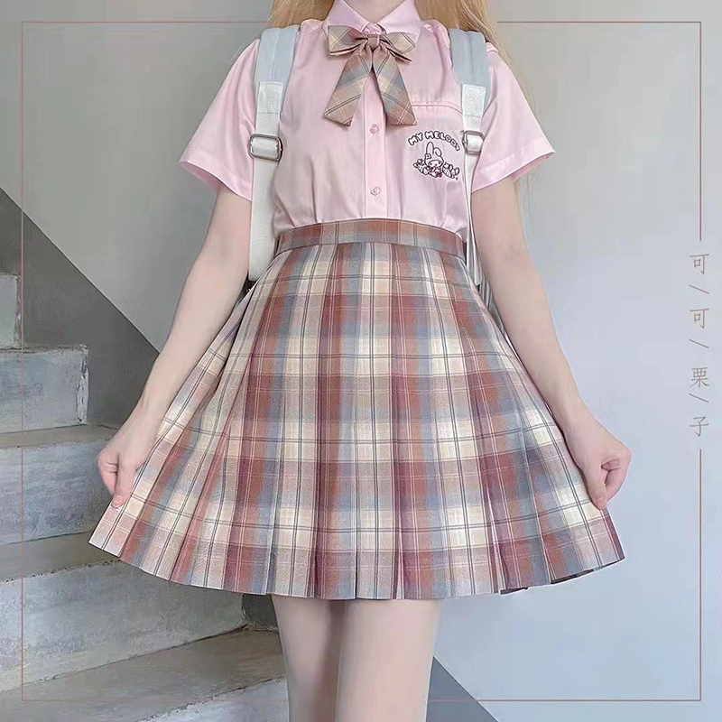 东鲸岁时记 格子制服百褶半身裙 女款