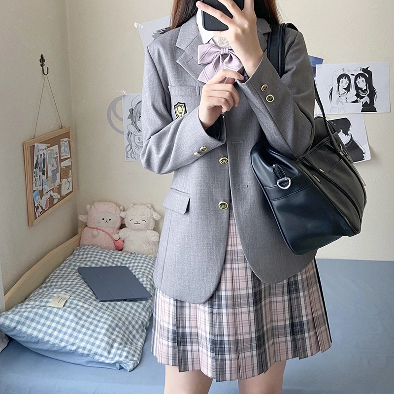 东鲸岁时记 日系格纹百褶半身裙 女款