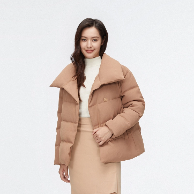 波司登 纯色翻领拉链羽绒服外套 女款 