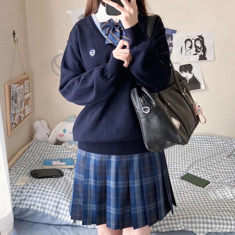 东鲸岁时记 格子高腰百褶短款制服裙装 津岚女高