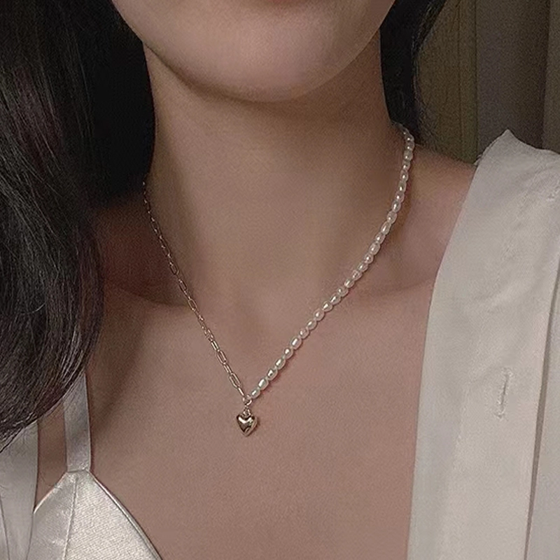 若觅 半糖金心 银镀金 淡水珍珠 项链 女款