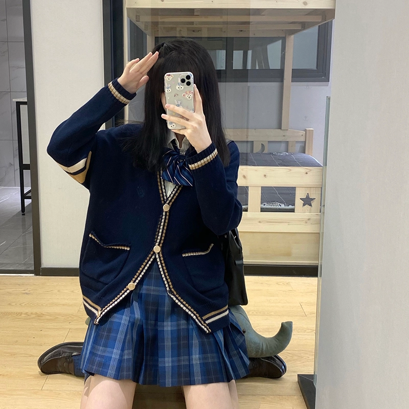 东鲸岁时记 格子高腰百褶短款制服裙装 津岚女高