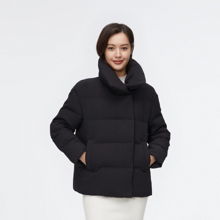 波司登 纯色翻领拉链羽绒服外套 女款 