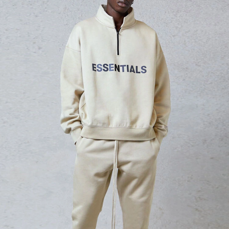 Fear of God Essentials FW20 Half Zip Sweatshirt Cream