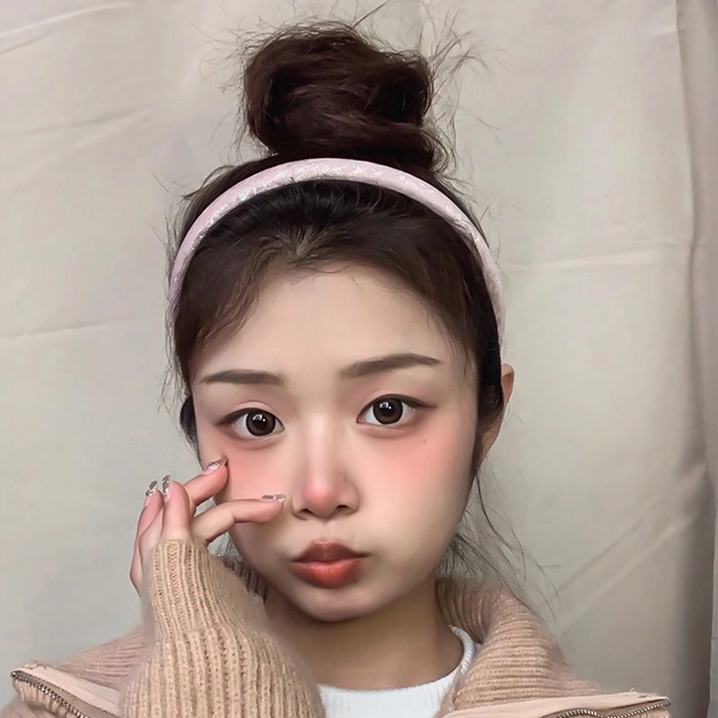 零界 缎面压印碎花纹质感发卡少女感甜美温柔小众设计感头饰 亚克力 发箍 男女同款情侣款