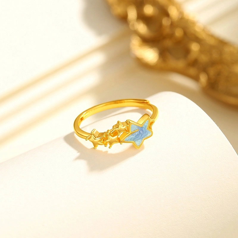 老凤祥 星星 精致轻奢高级感小众百搭设计温柔时尚 可爱甜美少女心表白恋爱极简百搭优雅高贵显气质 足金 按克计价 黄金戒指 女款