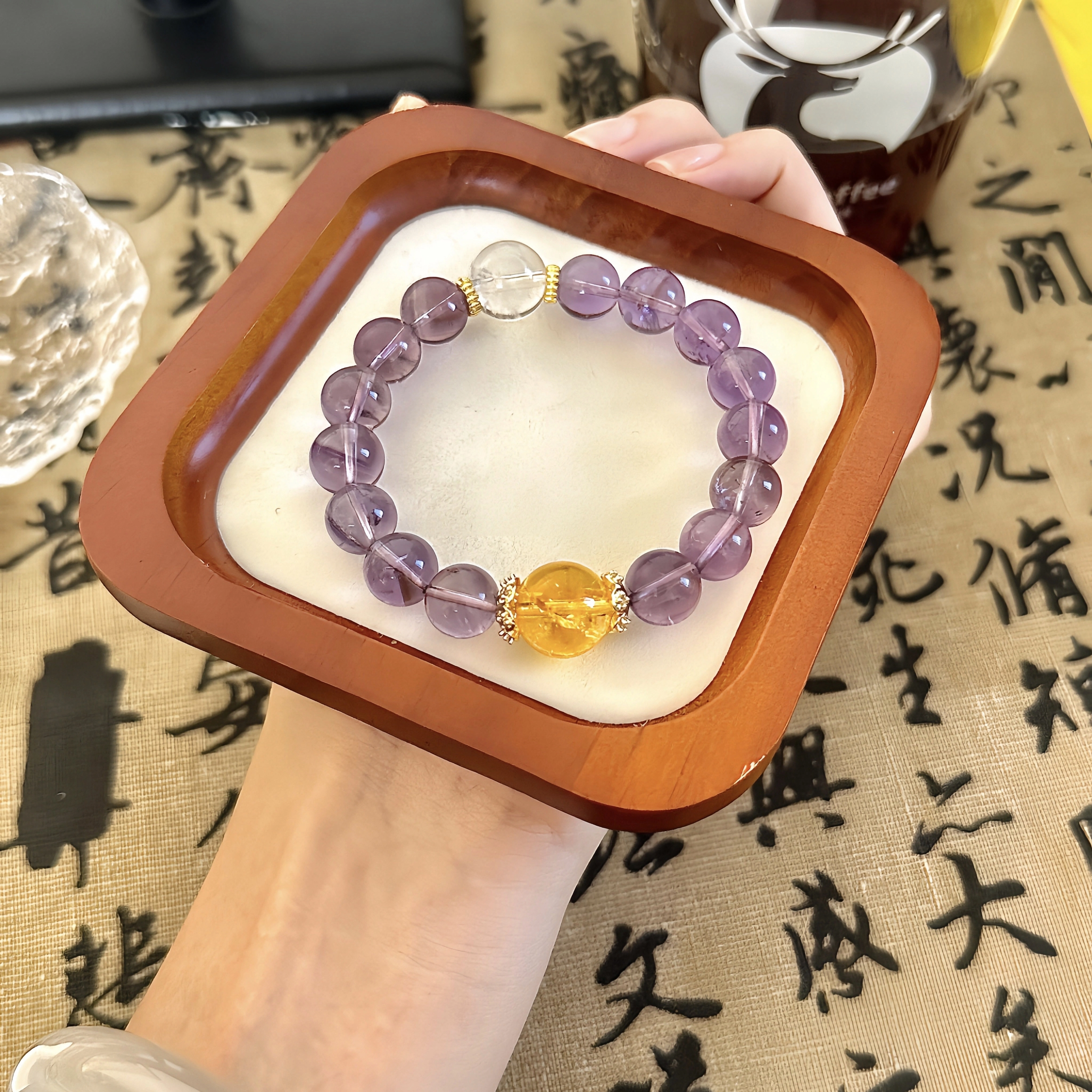久爱 学业顺利 九紫离火 金榜题名 考神附体 上岸时来运转 浪漫高级感轻奢手饰 水晶 手串 男女同款情侣款