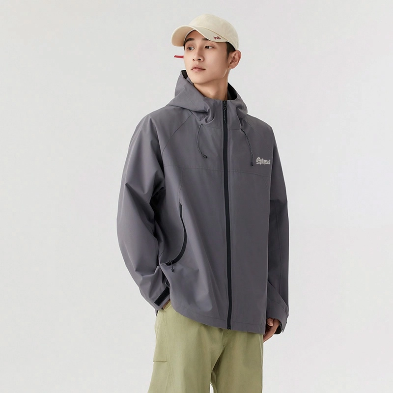 雅鹿  户外机能风百搭山系运动保暖外套登山三合一内胆宽松休闲纯色简约连帽  防水防风冲锋衣 男女同款 米白