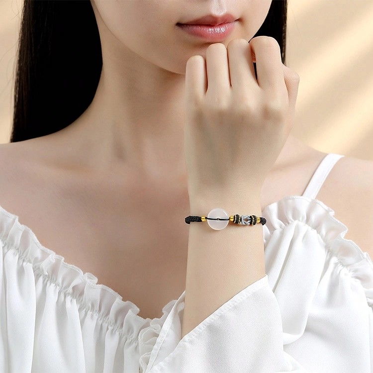 福润莱 平安扣小金珠手绳 玉髓 手链 男女同款情侣款