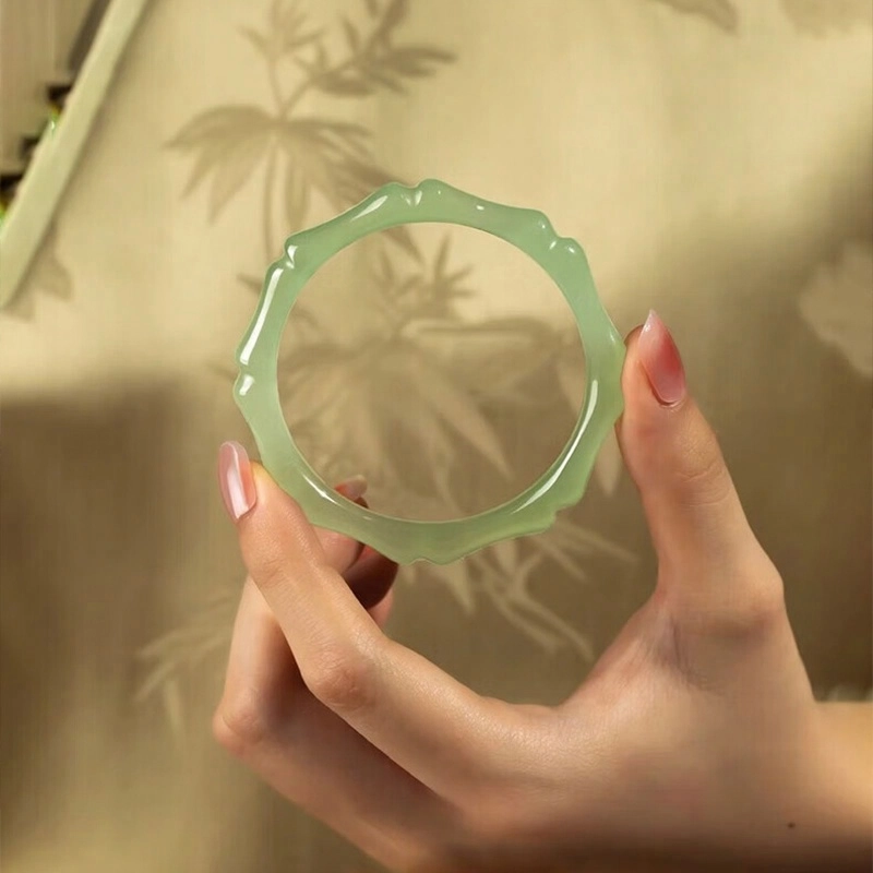 醉倾城 节节高升 好运青竹 新中式国潮国风精致时尚温婉清雅简约百搭轻奢高级感 玉髓 手镯 女款