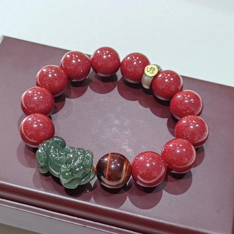 易明居 招财貔貅手饰 时尚复古民族风守财吞金兽诸事顺利 本命年 十二生肖平安守护 百搭高级感#好运 朱砂 手串 男女同款情侣款