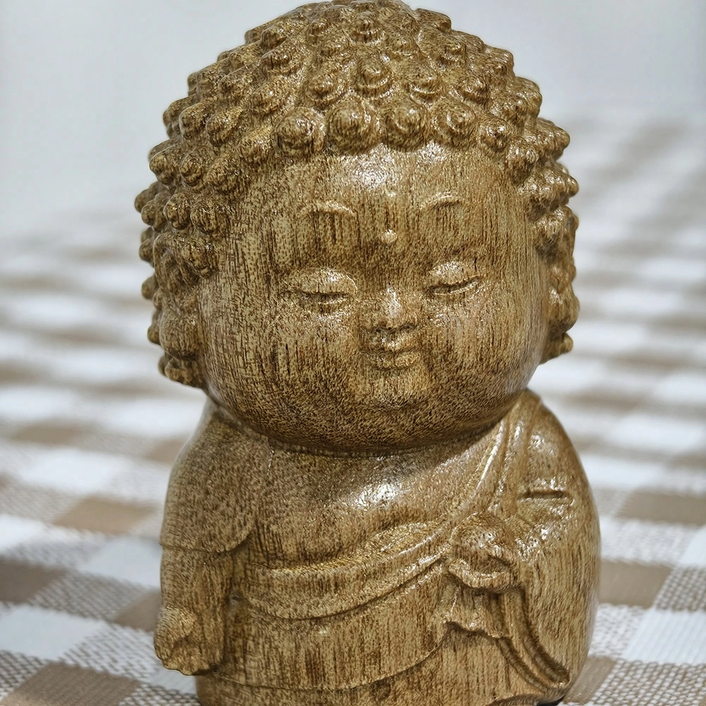 仙作美 金丝楠小叶桢楠枯木老料实木雕刻如来佛 楠木 摆件 男女同款情侣款