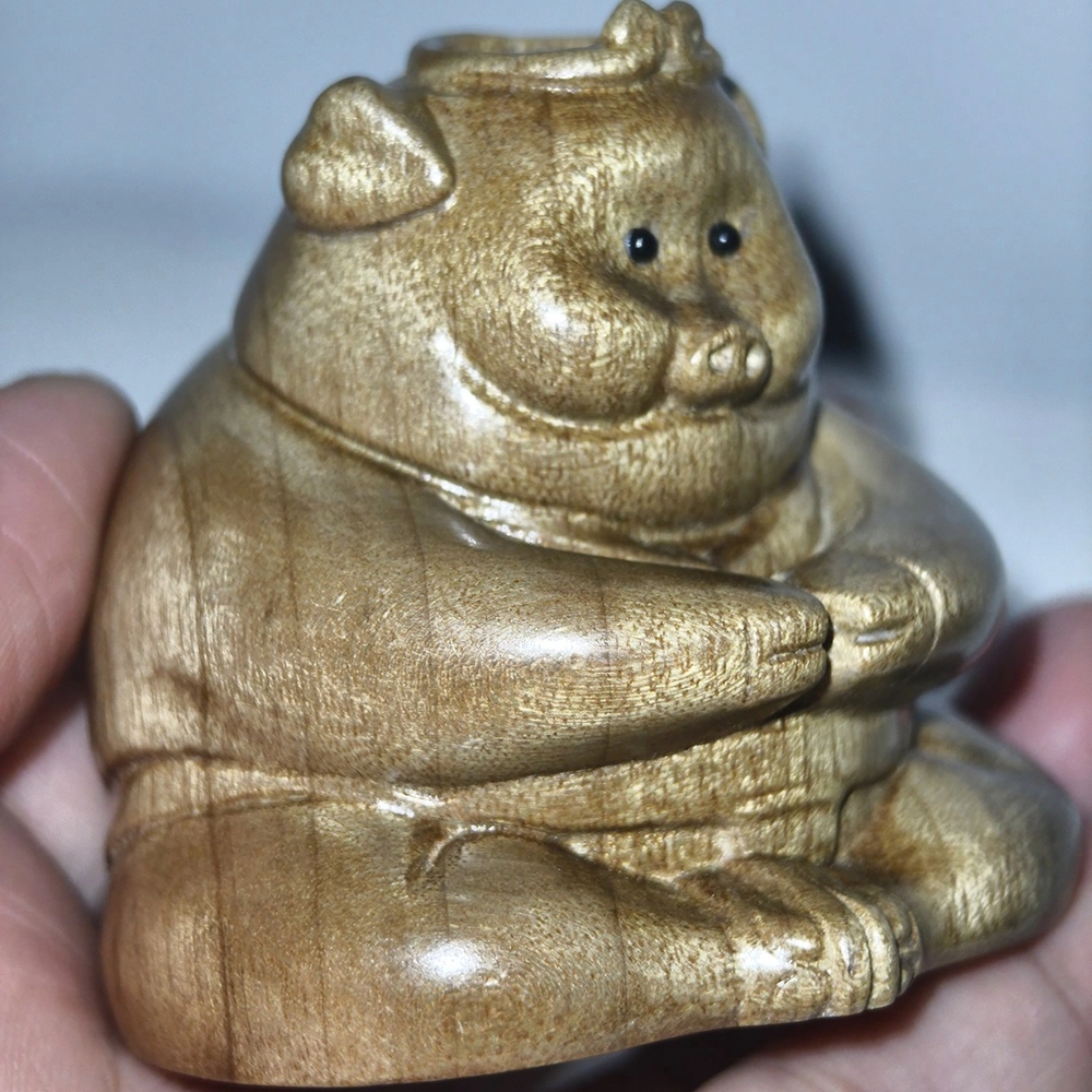 仙作美 （猪八戒）金丝楠小叶桢楠枯木实木雕刻 楠木 木作摆件 男女同款情侣款
