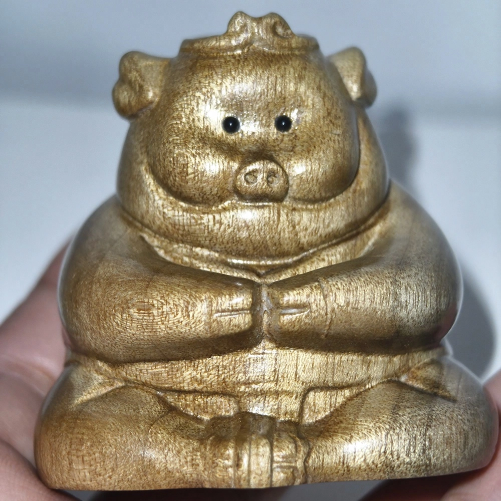 仙作美 （猪八戒）金丝楠小叶桢楠枯木实木雕刻 楠木 木作摆件 男女同款情侣款