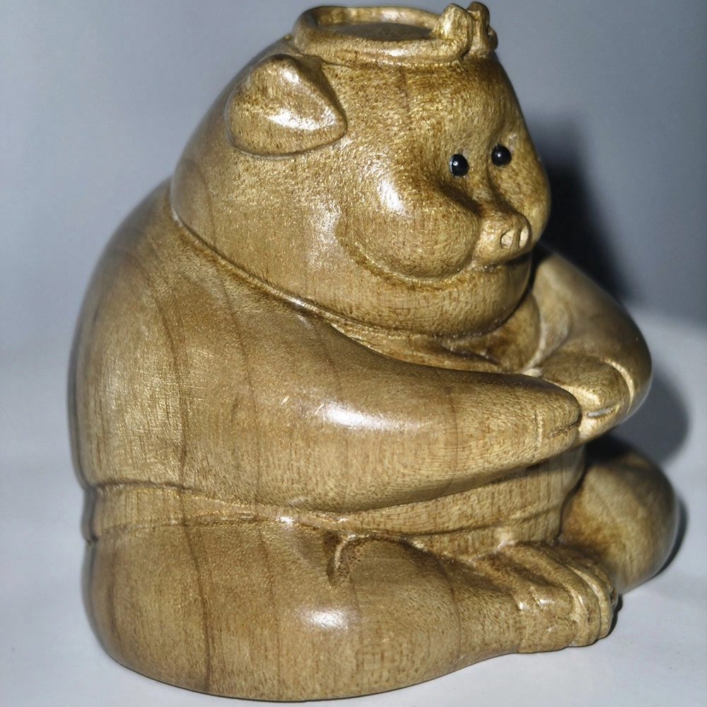仙作美 （猪八戒）金丝楠小叶桢楠枯木实木雕刻 楠木 木作摆件 男女同款情侣款