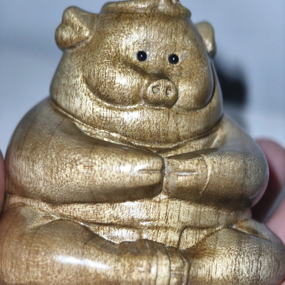 仙作美 （猪八戒）金丝楠小叶桢楠枯木实木雕刻 楠木 木作摆件 男女同款情侣款