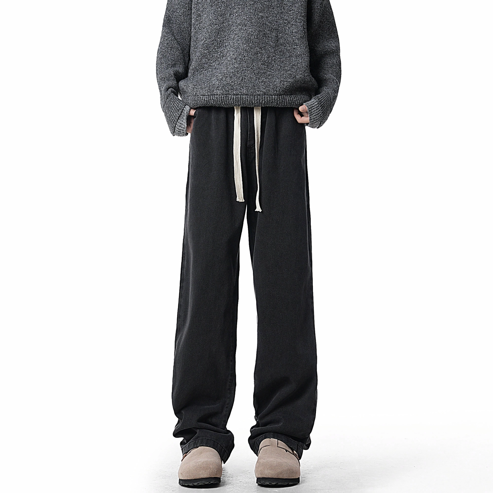 大卫贝肯 美式高街简约时尚立领宽松面包棉服外套纯色加绒保暖连帽卫衣直筒日常百搭垂感牛仔裤休闲运动套装 男女同款
