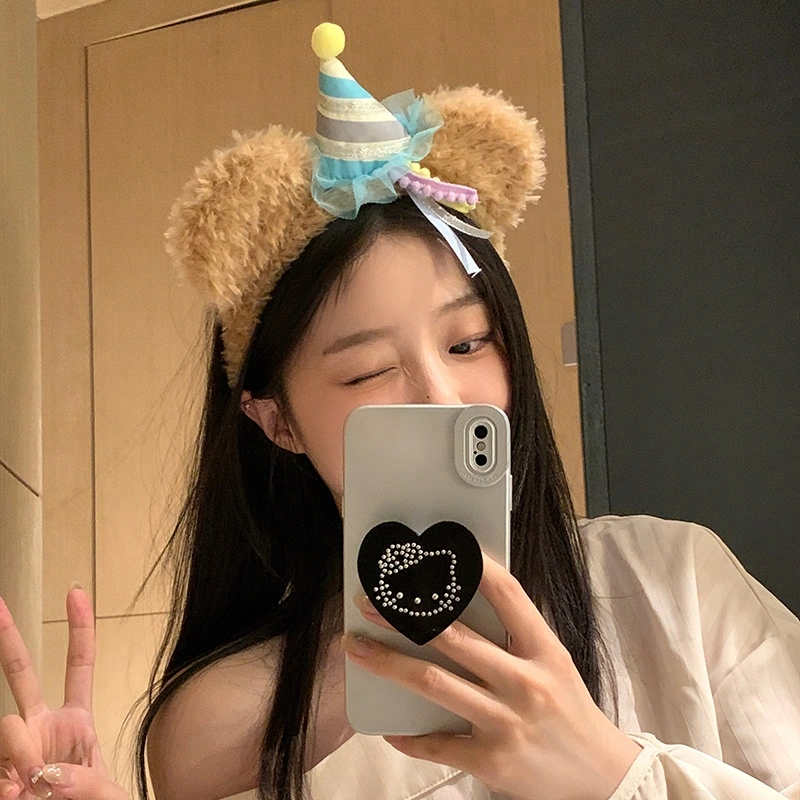 芒果饰品 可爱小熊洗脸 毛绒 发箍 女款