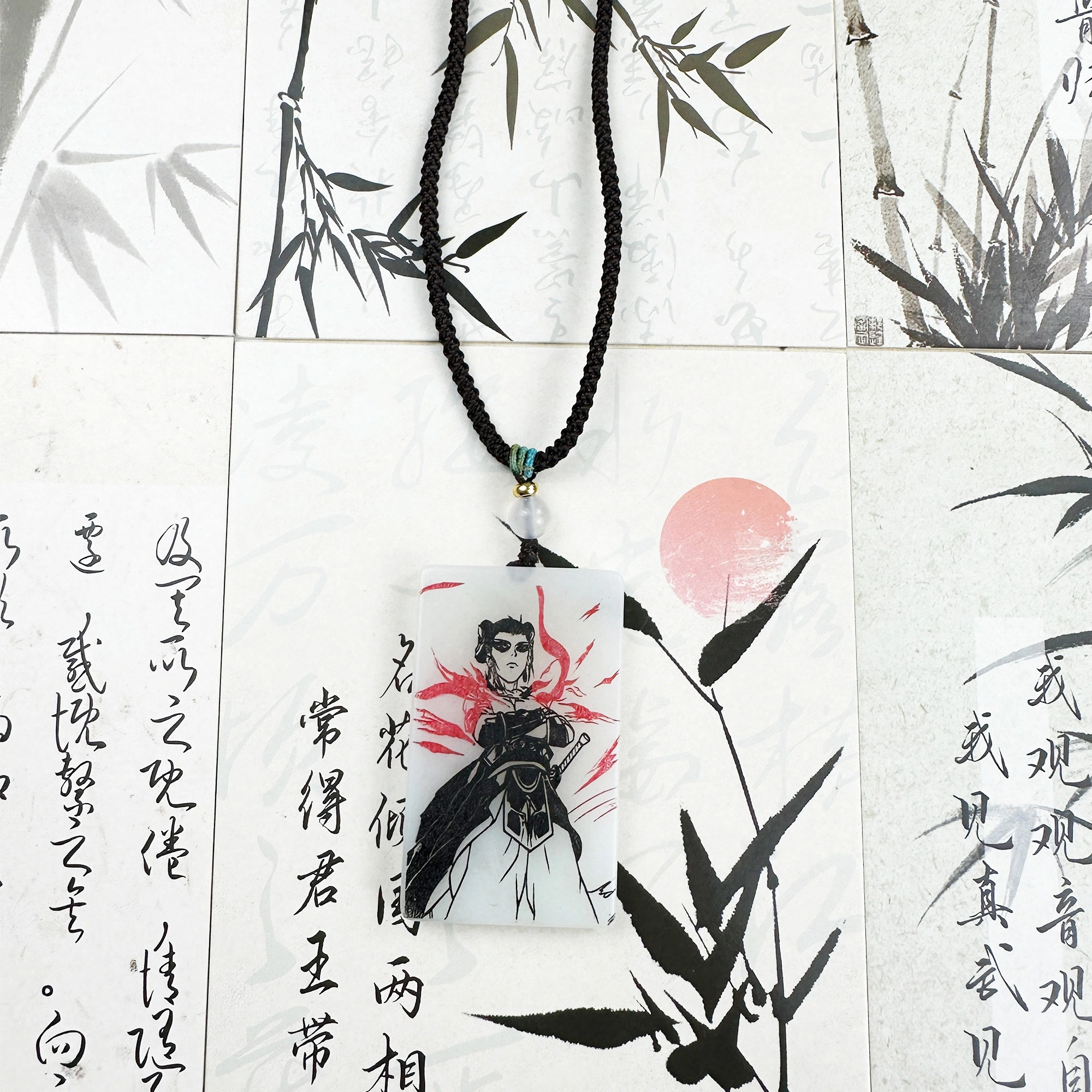 唐之饰 五营神将 中坛元帅（哪吒三太子）高品质已结缘中式文学传承道系青年护身牌#好运  岫玉（蛇纹石玉） 项链 男女同款情侣款