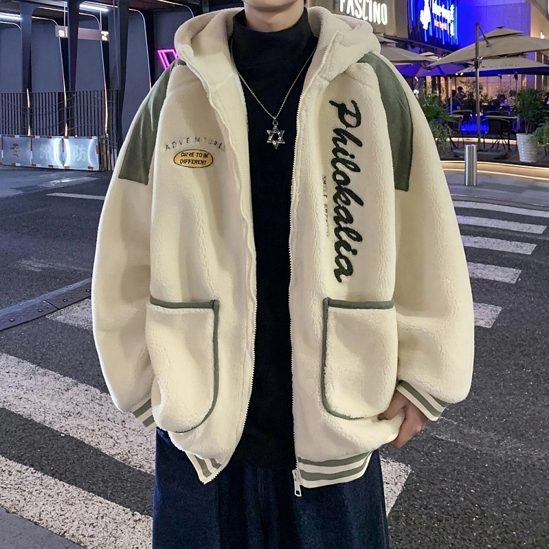 极限涡轮 美式高街风大码宽松毛绒加厚舒适保暖个性休闲百搭棉服 男女同款