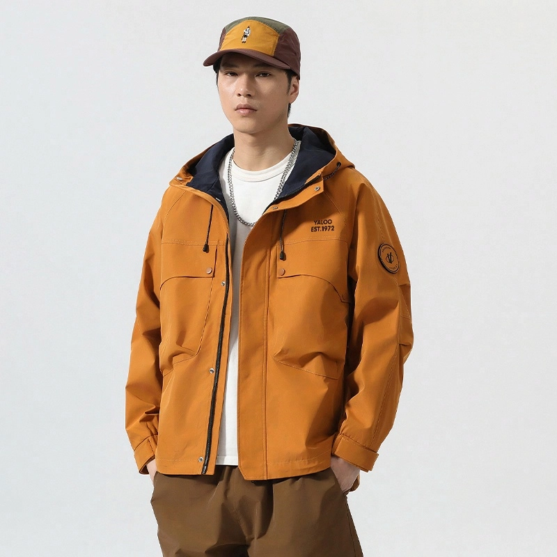 雅鹿  美式潮牌户外山系机能工装大口袋登山魔术贴三合一休闲百搭潮流  防水防风耐磨冲锋衣 男女同款 曜石黑
