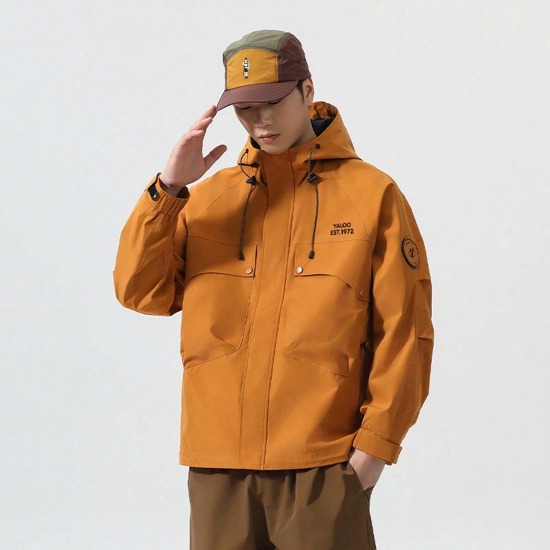 雅鹿  美式潮牌户外山系机能工装大口袋登山魔术贴三合一休闲百搭潮流  防水防风耐磨冲锋衣 男女同款 曜石黑