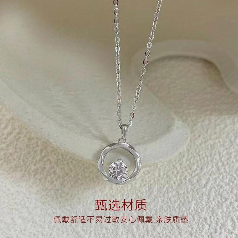 【S999纯银免费刻字】 金师傅 莫比乌斯环锁骨链 时尚精致气质简约百搭日常小众轻奢设计高级感#好运 足银 项链 男女同款情侣款