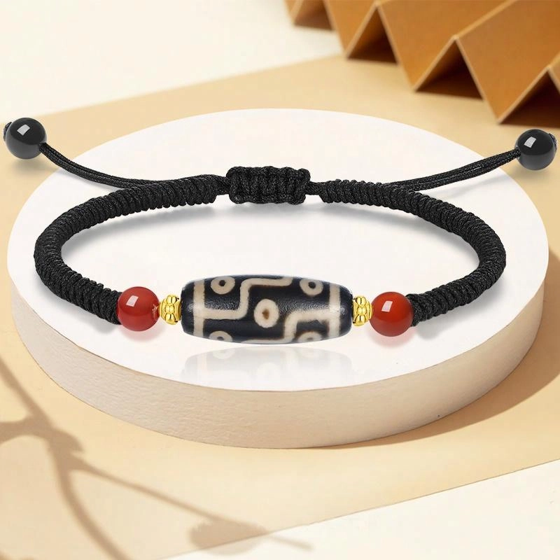 雅生珠宝 九眼天珠手绳 黑绳西藏圣物吉祥平安招财藏传 九眼天珠#好运 玛瑙 手链 男女同款情侣款