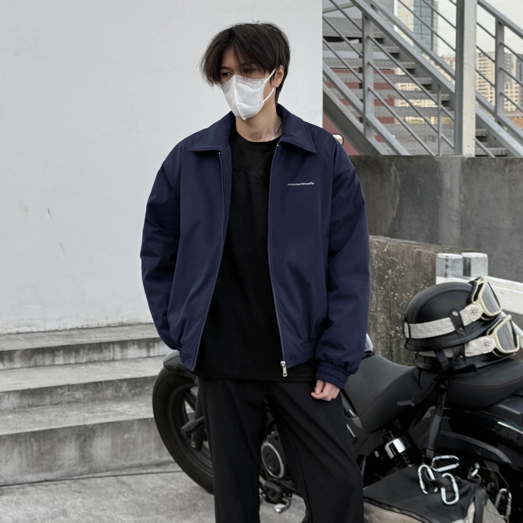 徐太浪 美式复古高级感轻熟风翻领夹棉行政宽松加厚棉服 男女同款