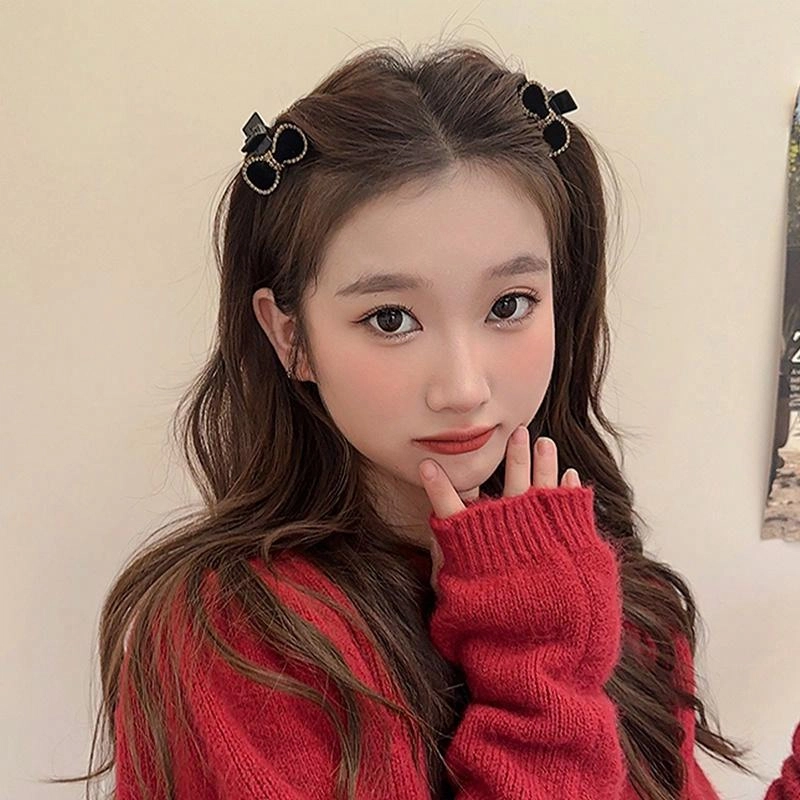 沂茹 黑色蝴蝶结优雅 亚克力 发夹 女款