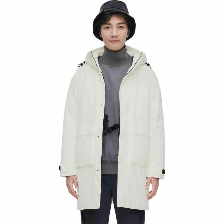 波司登 工装贴袋防风夹克纯色连帽中长款羽绒服 男女同款