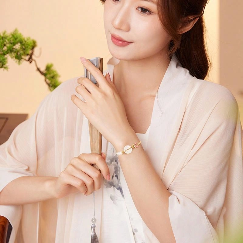 醉倾城 幸福圆满 圆环平安扣编织手工同心结 精致轻奢甜美可爱小众#好运 玉髓 手链 女款