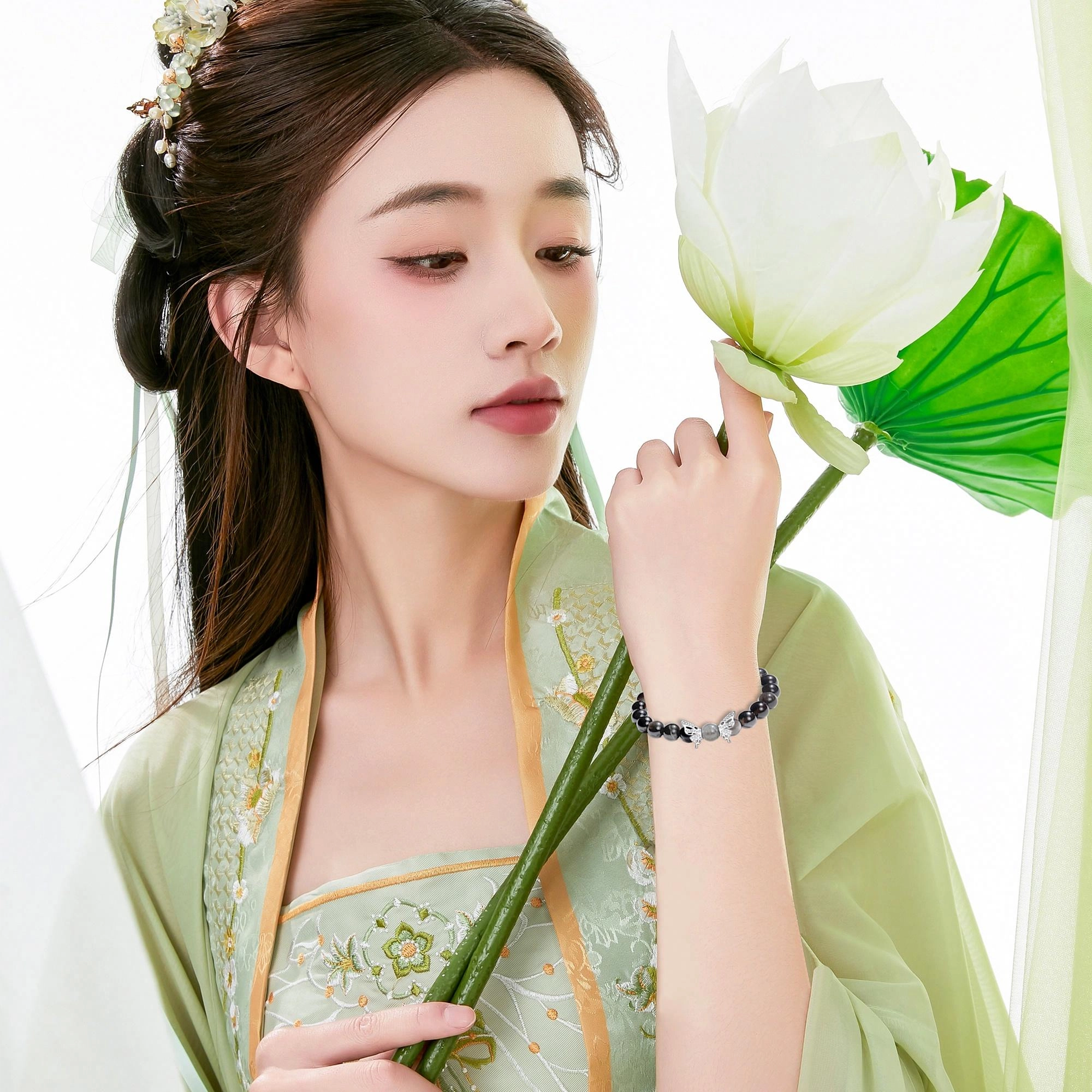 唐之饰 国风灵动蝴蝶之翼转运珠手链 新中式国潮原创设计精致百搭 水晶 玉石手串 男女同款情侣款 精美礼盒