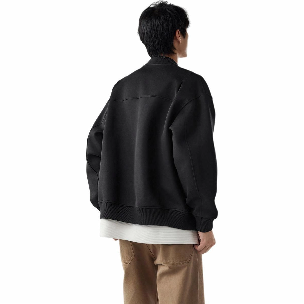棉先生 宽松落肩拉链纯色卫衣 男款