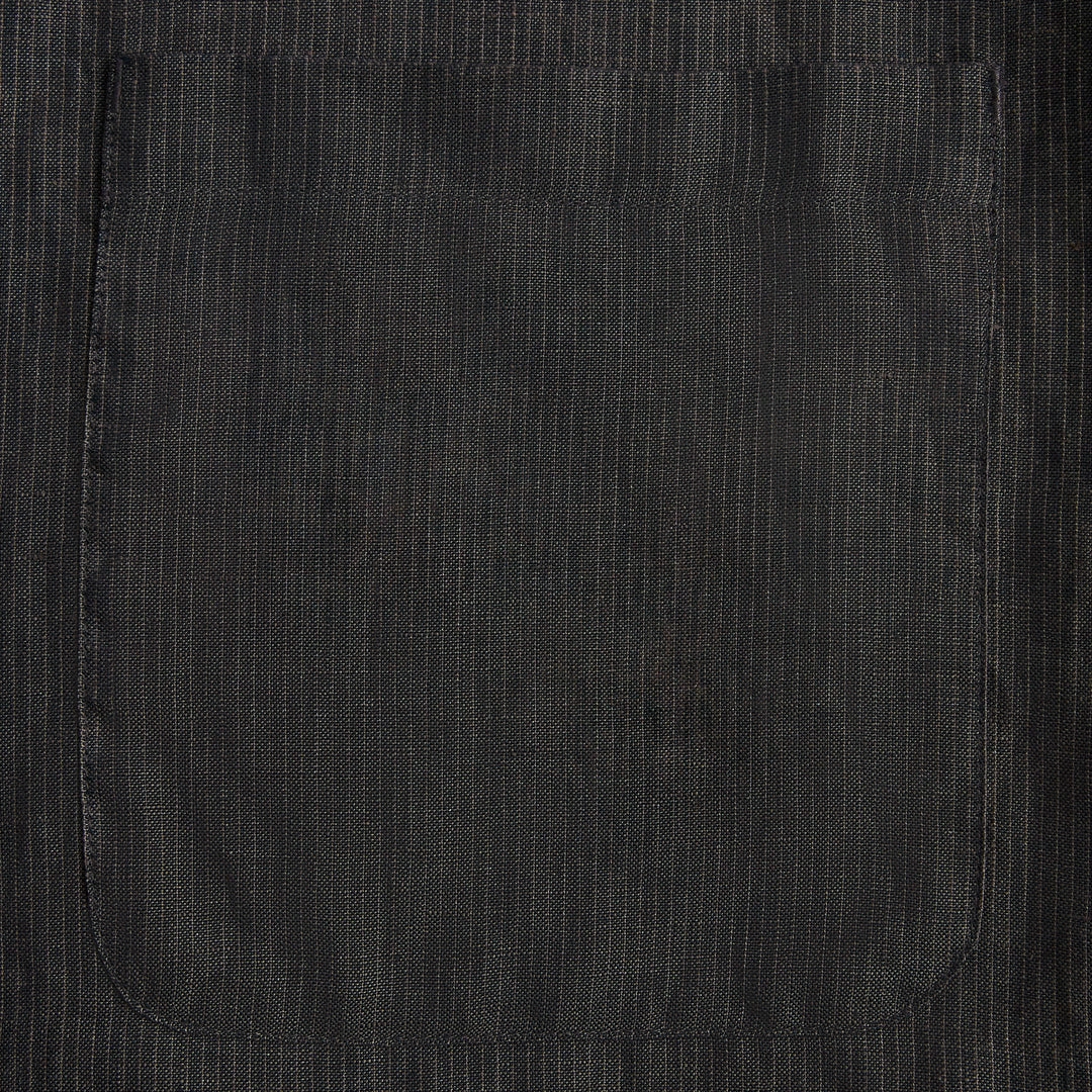 KITH SS23 Pinstripe Linen LS Boxy Overshirt