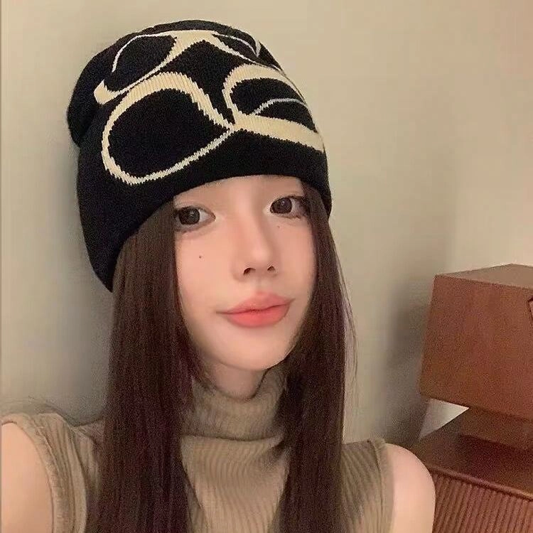 优莲茵 保暖防寒个性提花 腈纶 绒线帽 男女同款情侣款