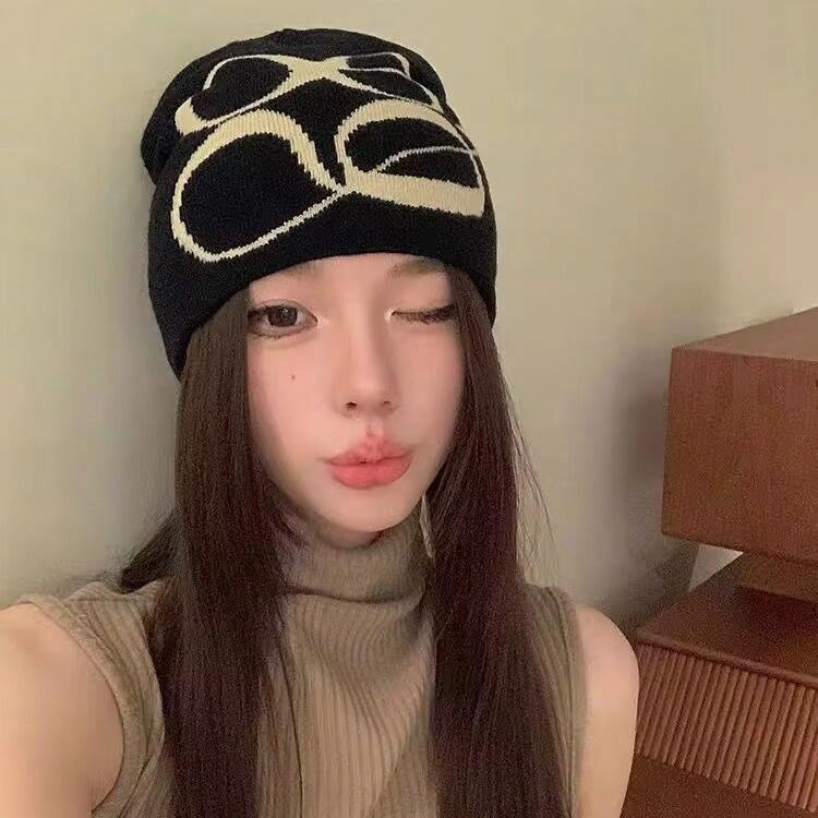 优莲茵 保暖防寒个性提花 腈纶 绒线帽 男女同款情侣款
