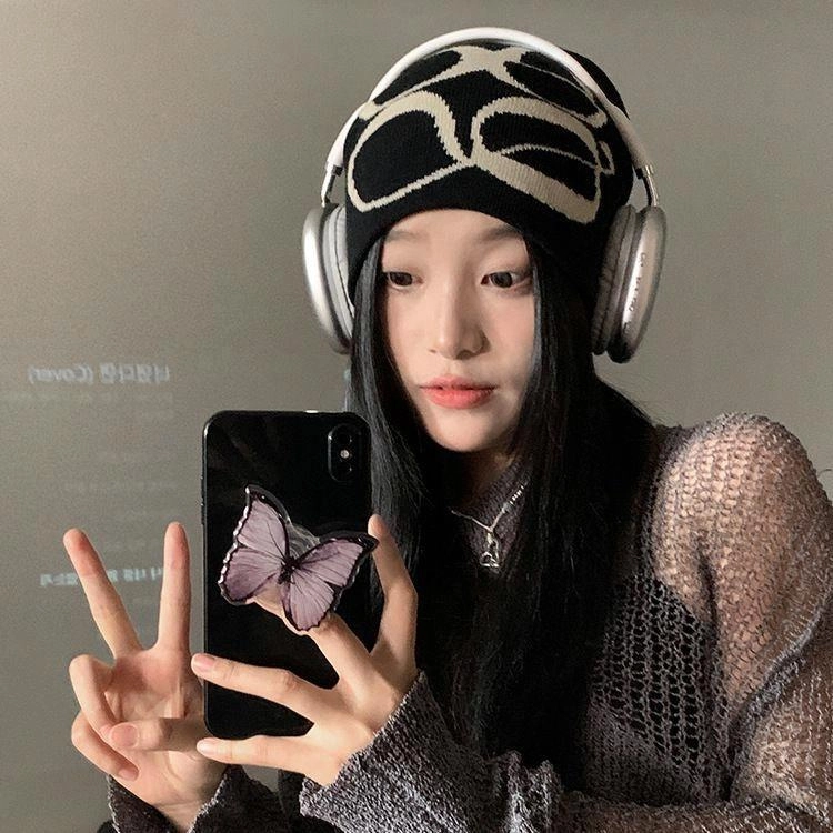 优莲茵 保暖防寒个性提花 腈纶 绒线帽 男女同款情侣款